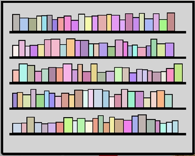 Stilisierte Bücherwand